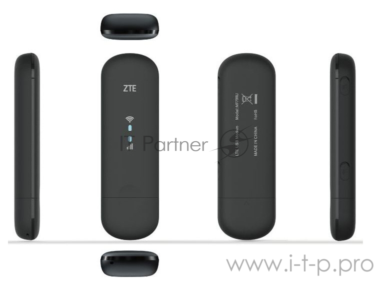 Модем 2G/3G/4G ZTE MF79RU USB Wi-Fi Firewall +Router внешний черный