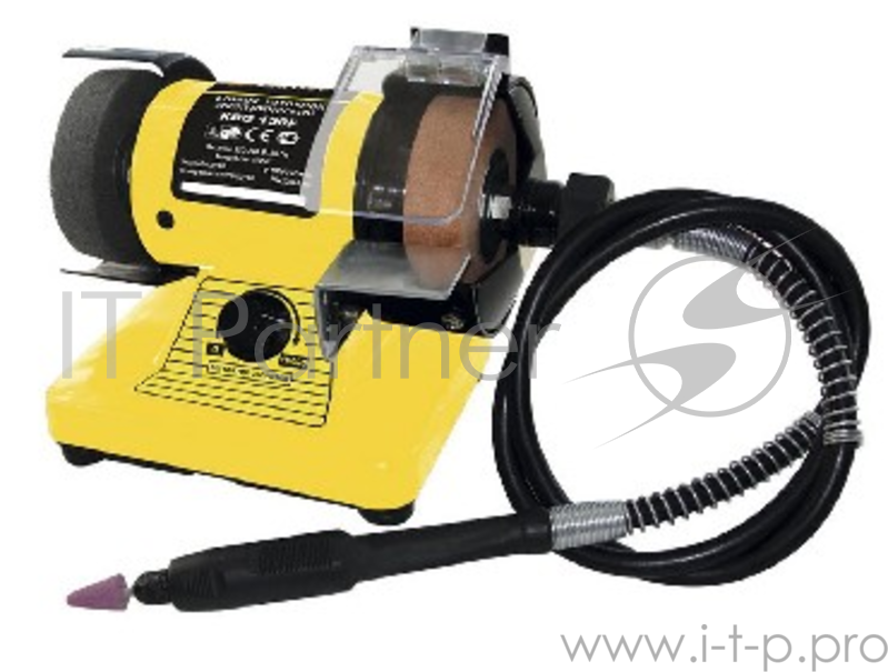 Точильный станок KOLNER KBG 150 F(Kolner KBG 150 F, станок заточной 150 Вт, регулировка числа оборотов 0-10000 об/мин, круг 75х20мм, посадка 10мм, цанга 2,5-3мм, длина гибкого вала 1м, шнур питания 2м, вес 3,1кг.)