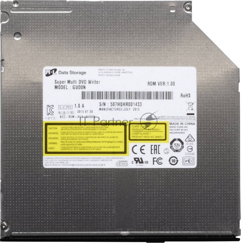 Оптический внутр. привод LG DVD-RW Slim 9.5mm SATA Black OEM