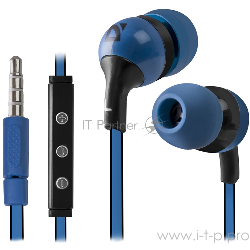 Наушники Defender Pulse 452 синий, для Android, вставки 63452
