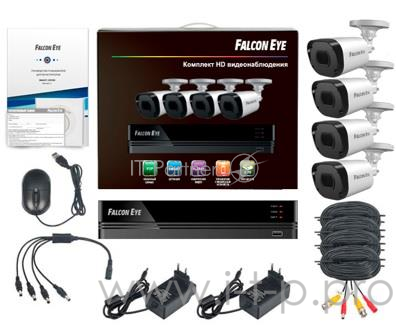 Комплект видеонаблюдения 4CH + 4CAM KIT FE-2104MHD KIT SMAR FALCON EYE
