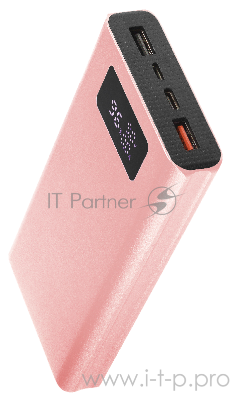 Портативное зарядное устройство Qumo PowerAid T20000 QC/PD, 20000 мА-ч PD18W/QC 3.0&2.0/BC1.2/MTKPE 1&2/FCP, розовое золото