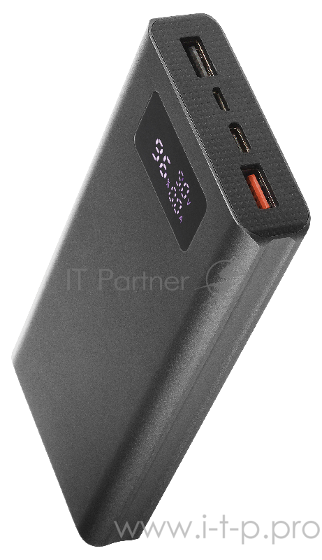 Портативное зарядное устройство Qumo PowerAid T20000 QC/PD, 20000 мА-ч PD18W/QC 3.0&2.0/BC1.2/MTKPE 1&2/FCP, темно-серый