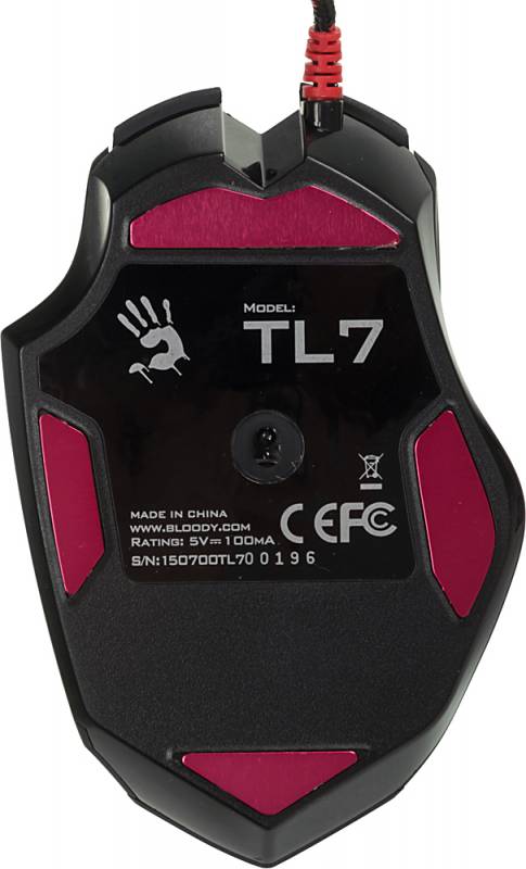 Мышь A4Tech Bloody Terminator TL7 черный/серый лазерная (8200dpi) USB2.0 игровая (8but)