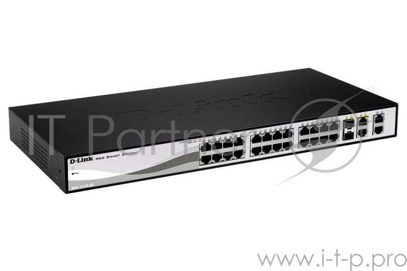 Коммутатор D-Link DES-1210-28/C1A , WEB Smart III Switch with 24 Ports 10/100Base-TX + 2 10/100/1000Base-T+ 2 Combo 10/100/1000Base-T/SFP