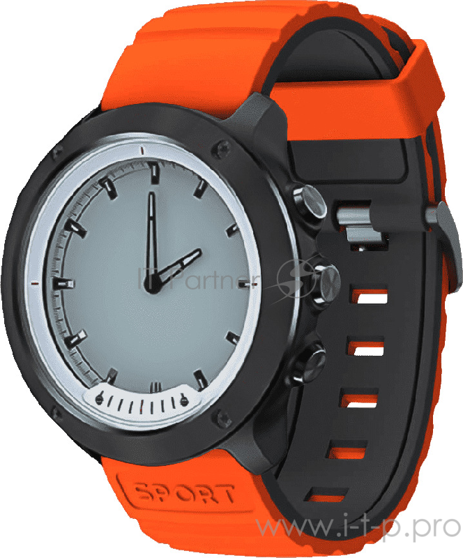 Смарт-часы GEOZON Hybrid Silver (Black + orange strap)