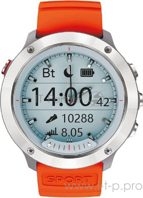 Смарт-часы GEOZON Hybrid Silver (Black + orange strap)