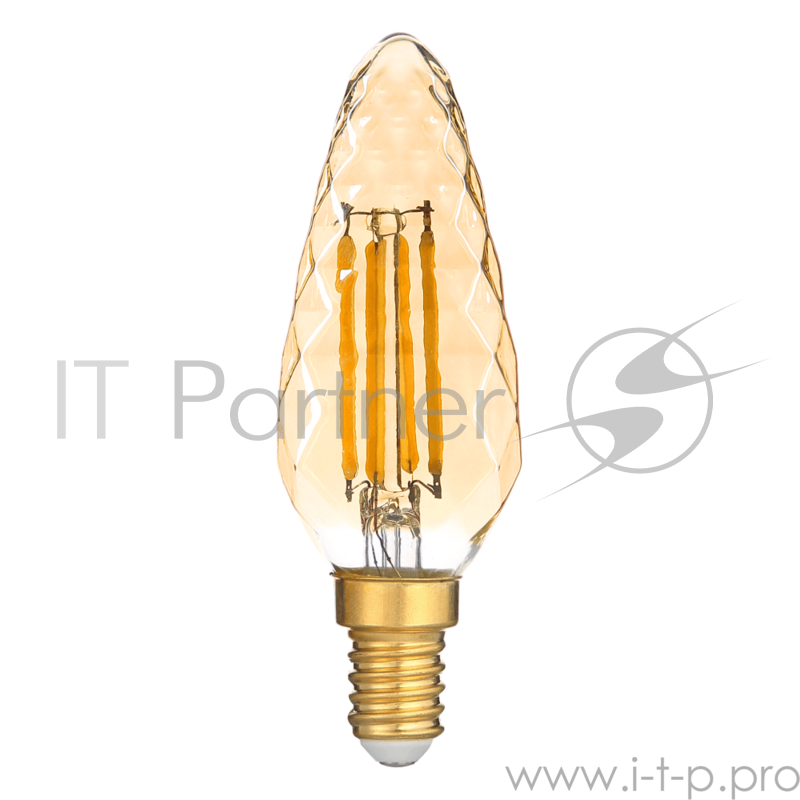 Лампа светодиодная Hiper HIPER LED DECO FILAMENT CONE 4W 480Lm E14 35105 6500K GOLD