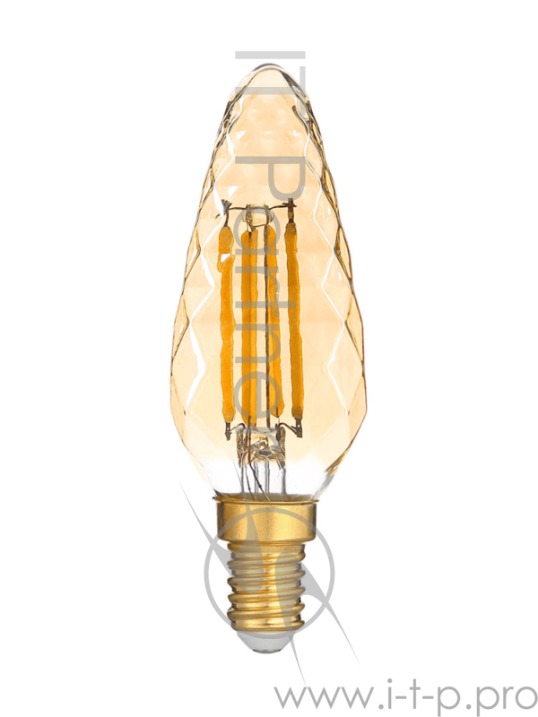 Лампа светодиодная Hiper HIPER LED DECO FILAMENT CONE 6W 720Lm E14 35105 2700K GOLD