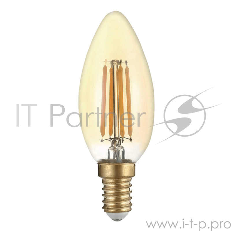 Лампа светодиодная Hiper THOMSON LED FILAMENT CANDLE 7W 695Lm E14 2400K GOLD