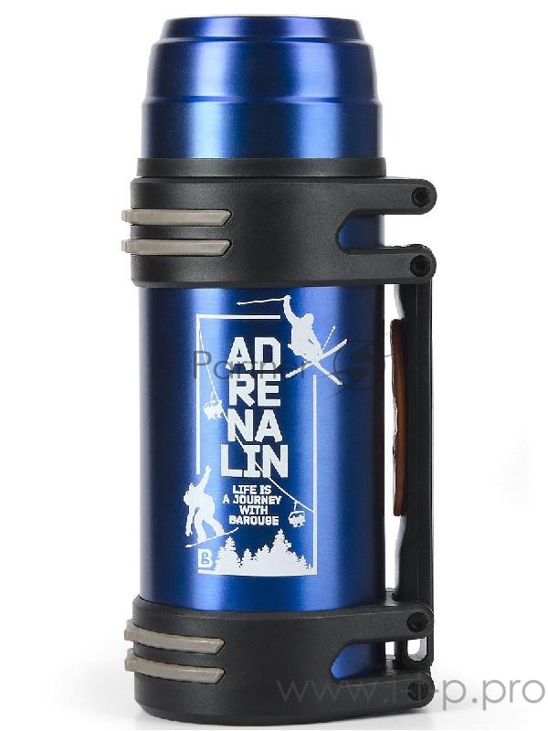 Термос BAROUGE ADRENALIN, нержавеющая сталь с ручкой 1000 мл, Синий, BT-417F