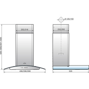 Вытяжка ELIKOR Аметист 90Н-650-К3Д нерж/тонир