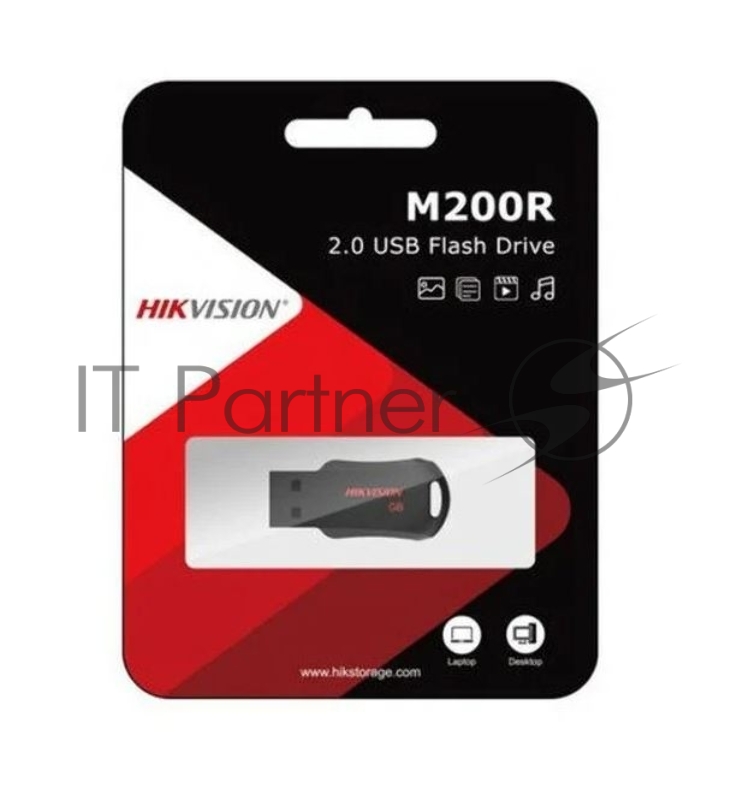 Флеш Диск HIKVision HS-USB-M200R(STD)/USB2.0/32G 32Gb <HS-USB-M200R(STD)/USB2.0/32G>, USB2.0, пластиковый корпус