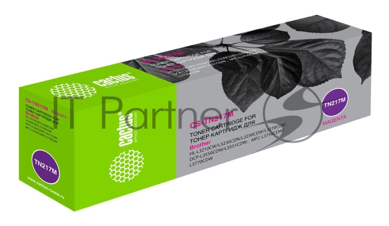 Картридж лазерный Cactus CS-TN217M пурпурный (2300стр.) для Brother HL3230/DCP3550/MFC3770