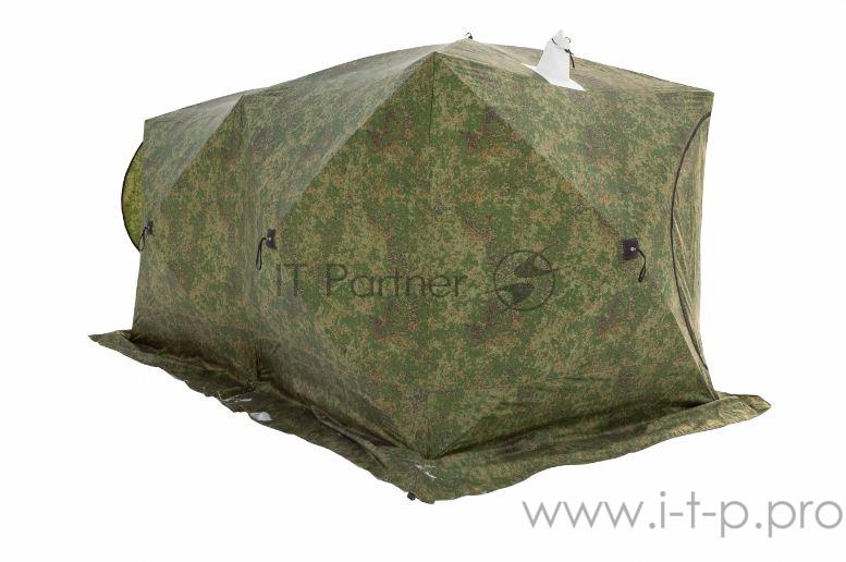 Палатка рыбака КУБ-3 трехслойная ДУБЛЬ Т камуфляж (Стэк)