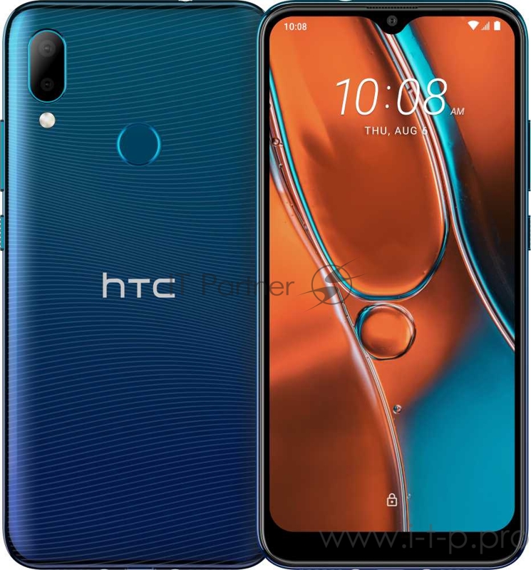 Смартфон HTC Wildfire E2 64Gb 4Gb синий моноблок 3G 4G 2Sim 6.217 720x1560 Android 10.0 16Mpix 802.11 a/b/g/n/ac GPS GSM900/1800 GSM1900 MP3 FM A-GPS microSD max128Gb