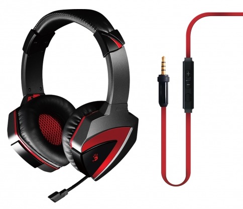 Наушники с микрофоном A4 Bloody G500 черный/красный 2.2м мониторы оголовье (A4TECH G500)