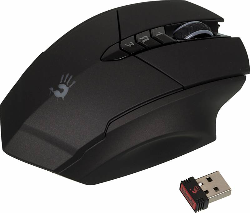 Мышь A4 Bloody R7/R70 черный оптическая (3200dpi) беспроводная USB2.0 игровая (7but)