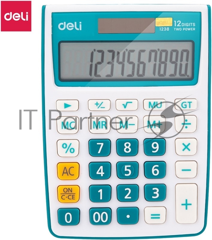 Калькулятор настольный Deli E1238/BLUE синий 12-разр.