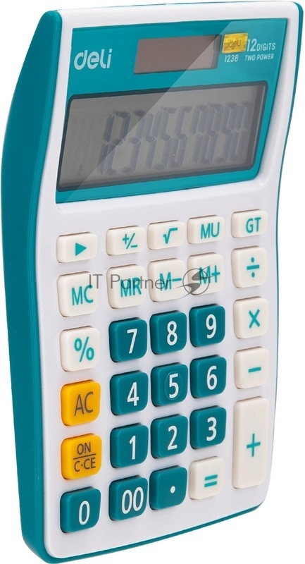 Калькулятор настольный Deli E1238/BLUE синий 12-разр.