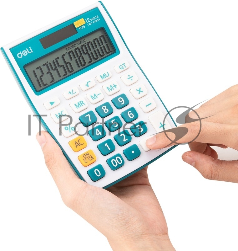 Калькулятор настольный Deli E1238/BLUE синий 12-разр.
