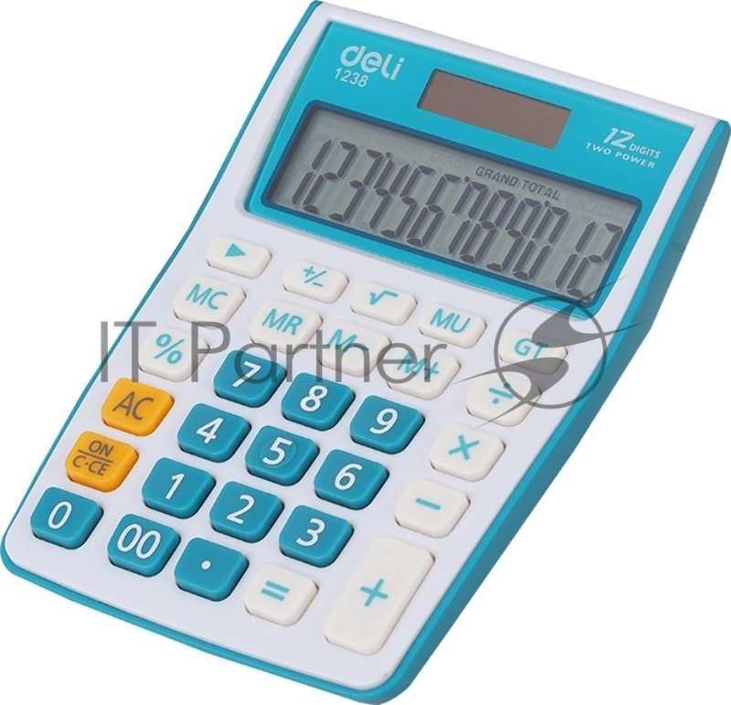 Калькулятор настольный Deli E1238/BLUE синий 12-разр.