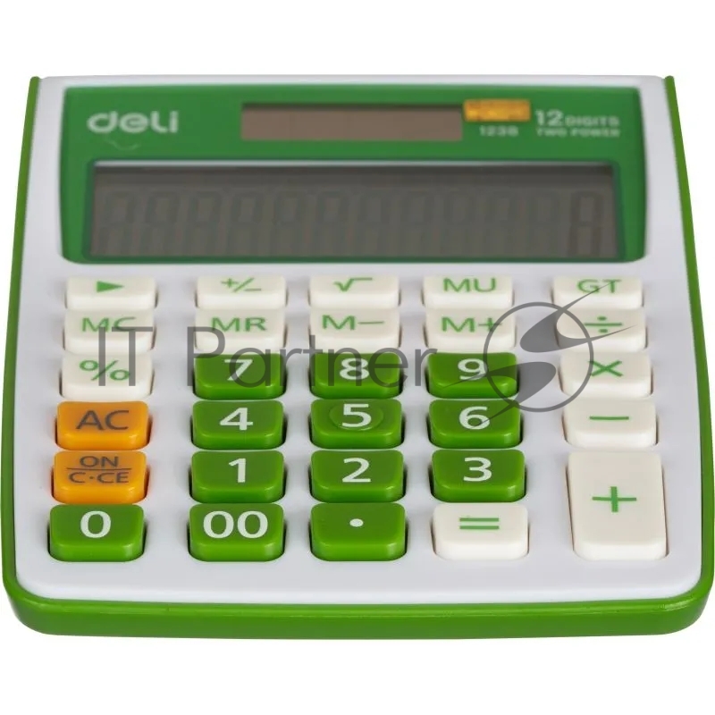 Калькулятор настольный Deli E1238/GRN зеленый 12-разр.
