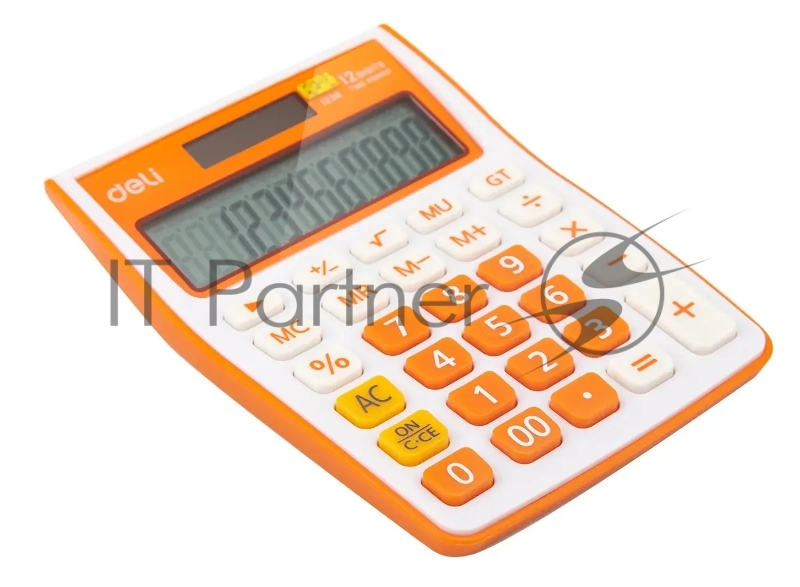 Калькулятор настольный Deli E1238/OR оранжевый 12-разр.