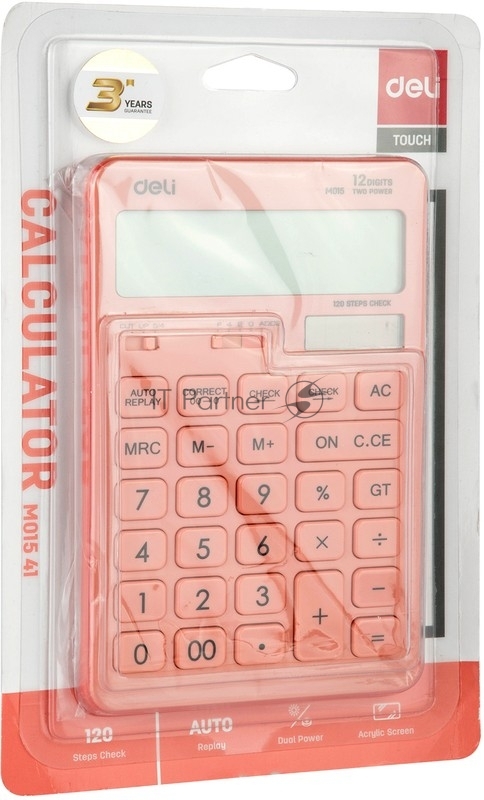 Калькулятор настольный Deli Touch EM01541 красный 12-разр.