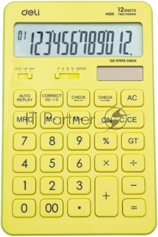 Калькулятор настольный Deli Touch EM01551 желтый 12-разр.