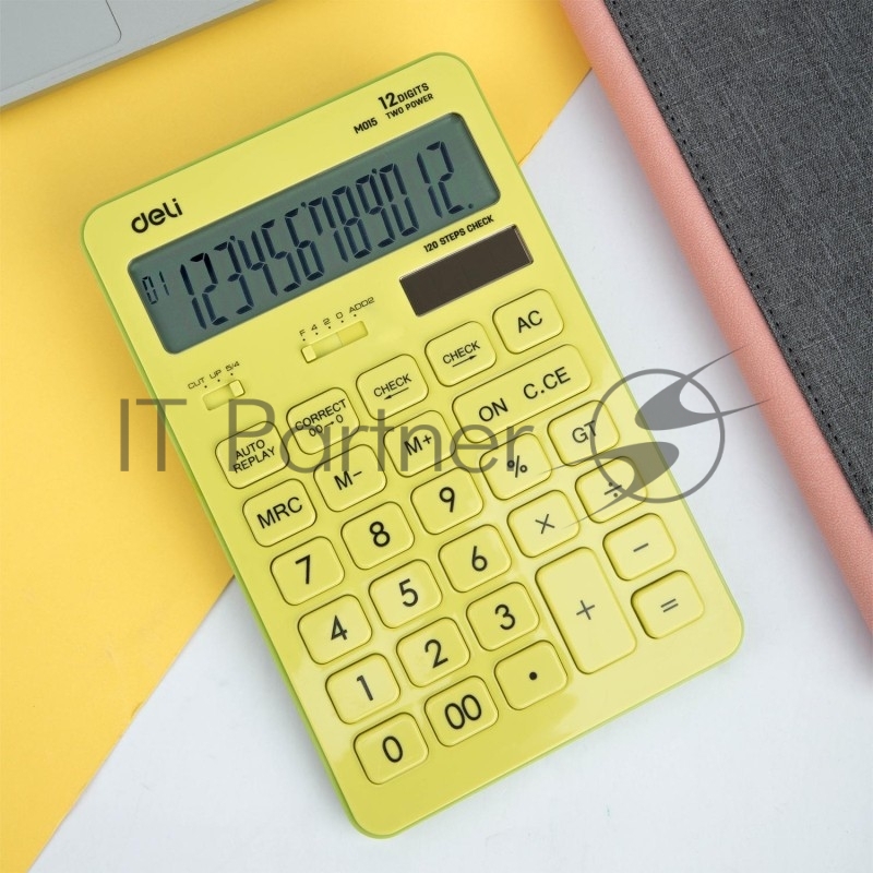 Калькулятор настольный Deli Touch EM01551 желтый 12-разр.