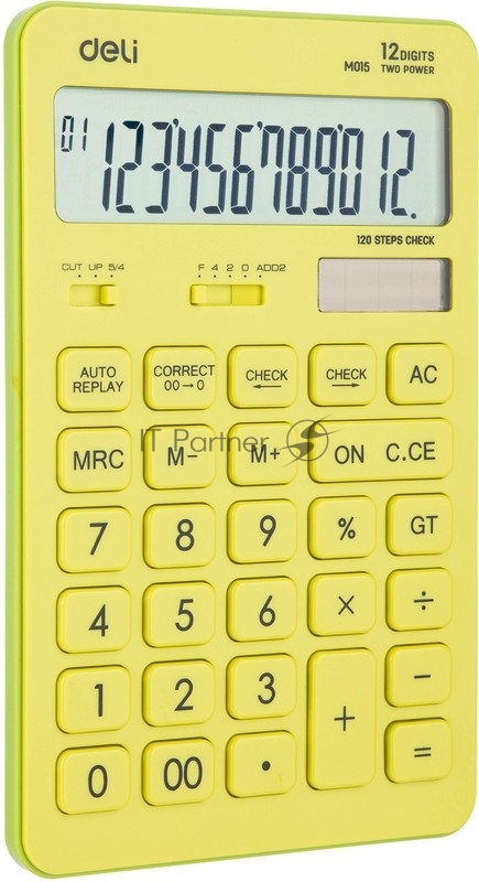 Калькулятор настольный Deli Touch EM01551 желтый 12-разр.