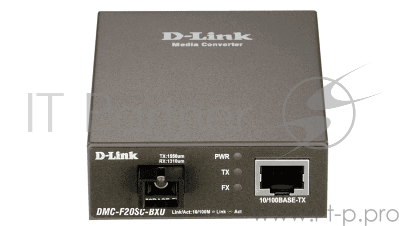 Сетевое оборудование D-Link DMC-F20SC-BXU/A1A WDM медиаконвертер с 1 портом 10/100Base-TX и 1 портом 100Base-FX с разъемом SC (ТХ: 1310 нм RX: 1550 нм) для одномодового оптического кабеля (до 20 км)