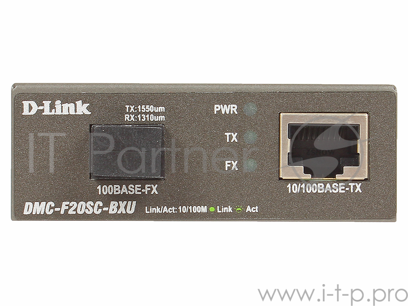 Сетевое оборудование D-Link DMC-F20SC-BXU/A1A WDM медиаконвертер с 1 портом 10/100Base-TX и 1 портом 100Base-FX с разъемом SC (ТХ: 1310 нм RX: 1550 нм) для одномодового оптического кабеля (до 20 км)