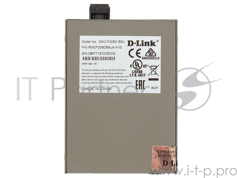 Сетевое оборудование D-Link DMC-F20SC-BXU/A1A WDM медиаконвертер с 1 портом 10/100Base-TX и 1 портом 100Base-FX с разъемом SC (ТХ: 1310 нм RX: 1550 нм) для одномодового оптического кабеля (до 20 км)