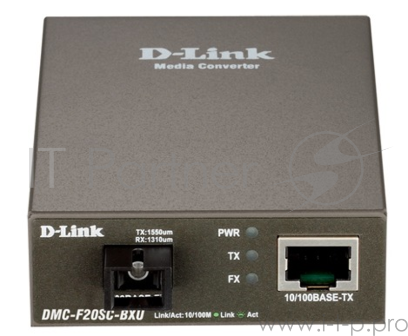 Сетевое оборудование D-Link DMC-F20SC-BXU/A1A WDM медиаконвертер с 1 портом 10/100Base-TX и 1 портом 100Base-FX с разъемом SC (ТХ: 1310 нм RX: 1550 нм) для одномодового оптического кабеля (до 20 км)