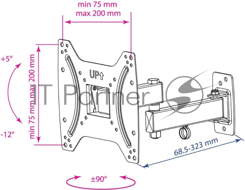 Крепеж Kromax OPTIMA-204 black {Кронштейн для LED/LCD телевизоров 15