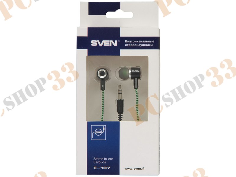 Наушники Sven E-107, черно-зеленый