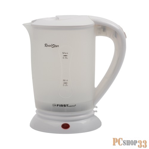 Чайник Чайник дорожный FIRST FA-5425-2-WI, пластиковый, дисковый, 0.5 л, 2 чашки,White