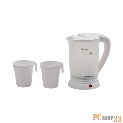 Чайник Чайник дорожный FIRST FA-5425-2-WI, пластиковый, дисковый, 0.5 л, 2 чашки,White