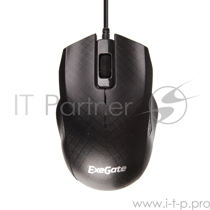 Мыши Exegate EX264100RUS Мышь Exegate SH-9027 black, optical, 3btn/scroll, 1000dpi, USB, шнур 1,5м., Color box