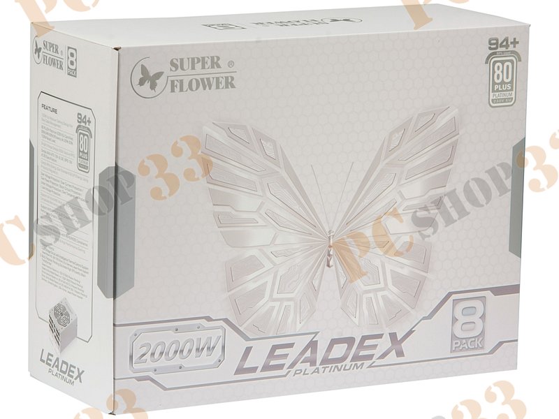 Блок питания 2000Вт Super Flower Leadex Platinum SF-2000F14HP ATX12V V2.32 (24+4/8+6+6/8pin, вентилятор d140мм) + кабель питания EURO (1.7м)