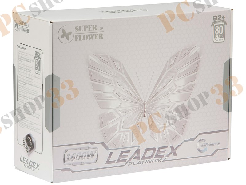 Блок питания 1600Вт Super Flower Leadex Platinum SF-1600F14HP ATX12V V2.32 (24+4/8+6+6/8pin, вентилятор d140мм) + кабель питания EURO (1.4м)
