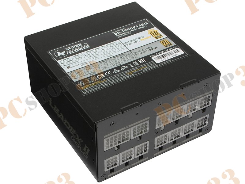 Блок питания 1000Вт Super Flower Leadex II Gold SF-1000F14EG ATX12V V2.32 (20/24+4/8+6/8+8pin, вентилятор d135мм) + кабель питания EURO (1.4м)