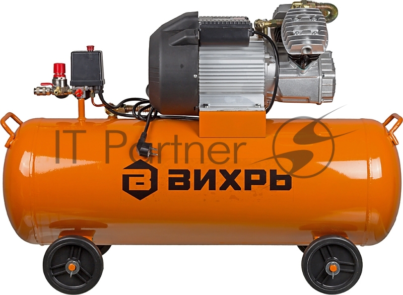 Компрессор поршневой Вихрь КМП-400/100 масляный 24000л/мин 100л 2500Вт оранжевый