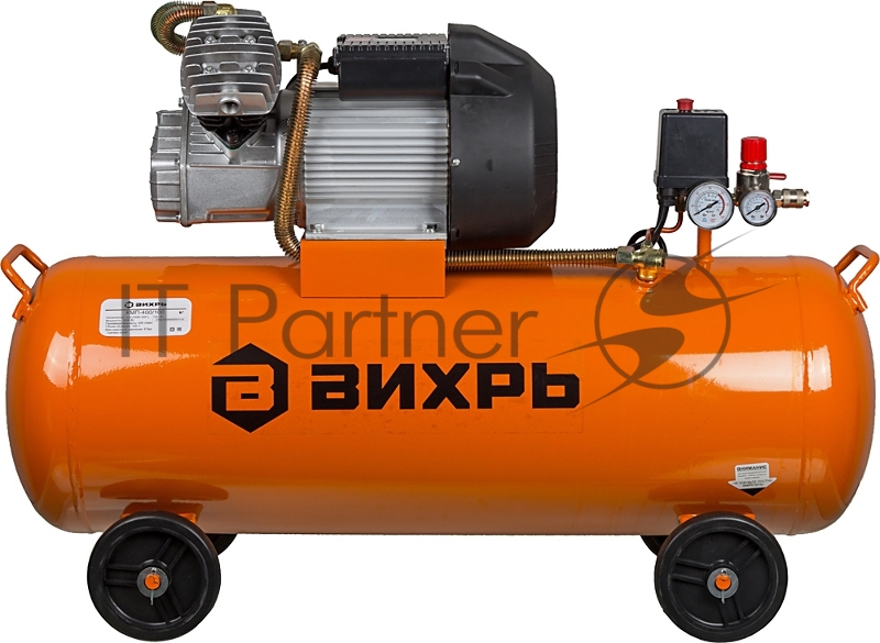 Компрессор поршневой Вихрь КМП-400/100 масляный 24000л/мин 100л 2500Вт оранжевый
