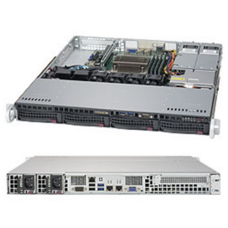 Сервер Supermicro Серверная платформа 1U SATA BLACK SYS-5019S-MR