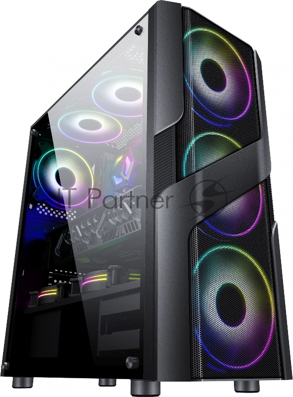 Корпус Formula V-LINE 7405 черный без БП ATX 4x120mm 2xUSB2.0 2xUSB3.0 audio bott PSU