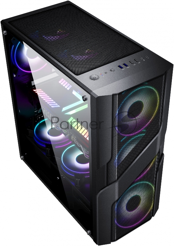 Корпус Formula V-LINE 7405 черный без БП ATX 4x120mm 2xUSB2.0 2xUSB3.0 audio bott PSU