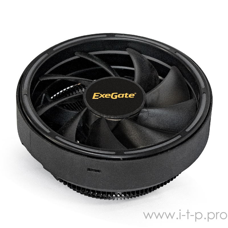 Кулер ExeGate EX286155RUS Dark Magic EE126A-RGB (Al black coating, LGA775/1150/1151/1155/1156/120 TDP 100W, Fan 120mm, 1800RPM, Hydro bearing, 4pin, 18db, 410г, черный, RGB, с термопастой, на защелках, Reta